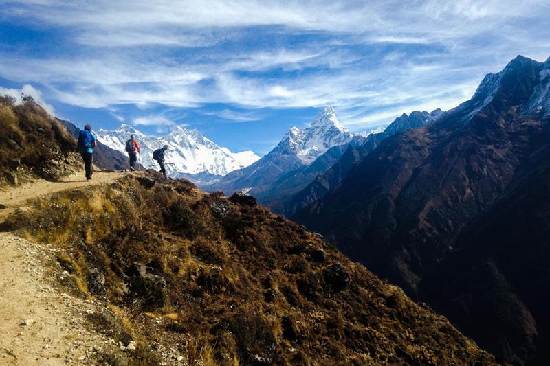  Panoramic  view on Mount Everest from Everest view Hotel